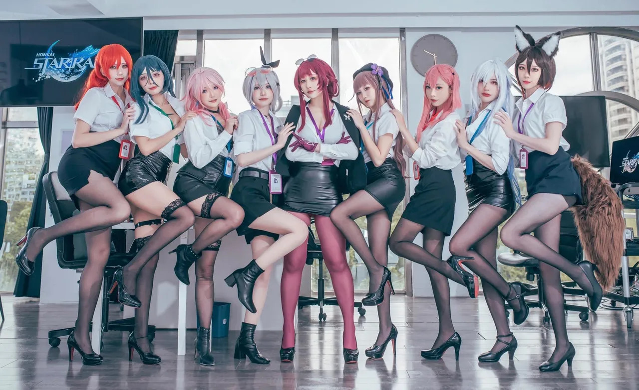 【多人cos】（淫趴）原神，崩铁ol，兔女郎，体操服cos