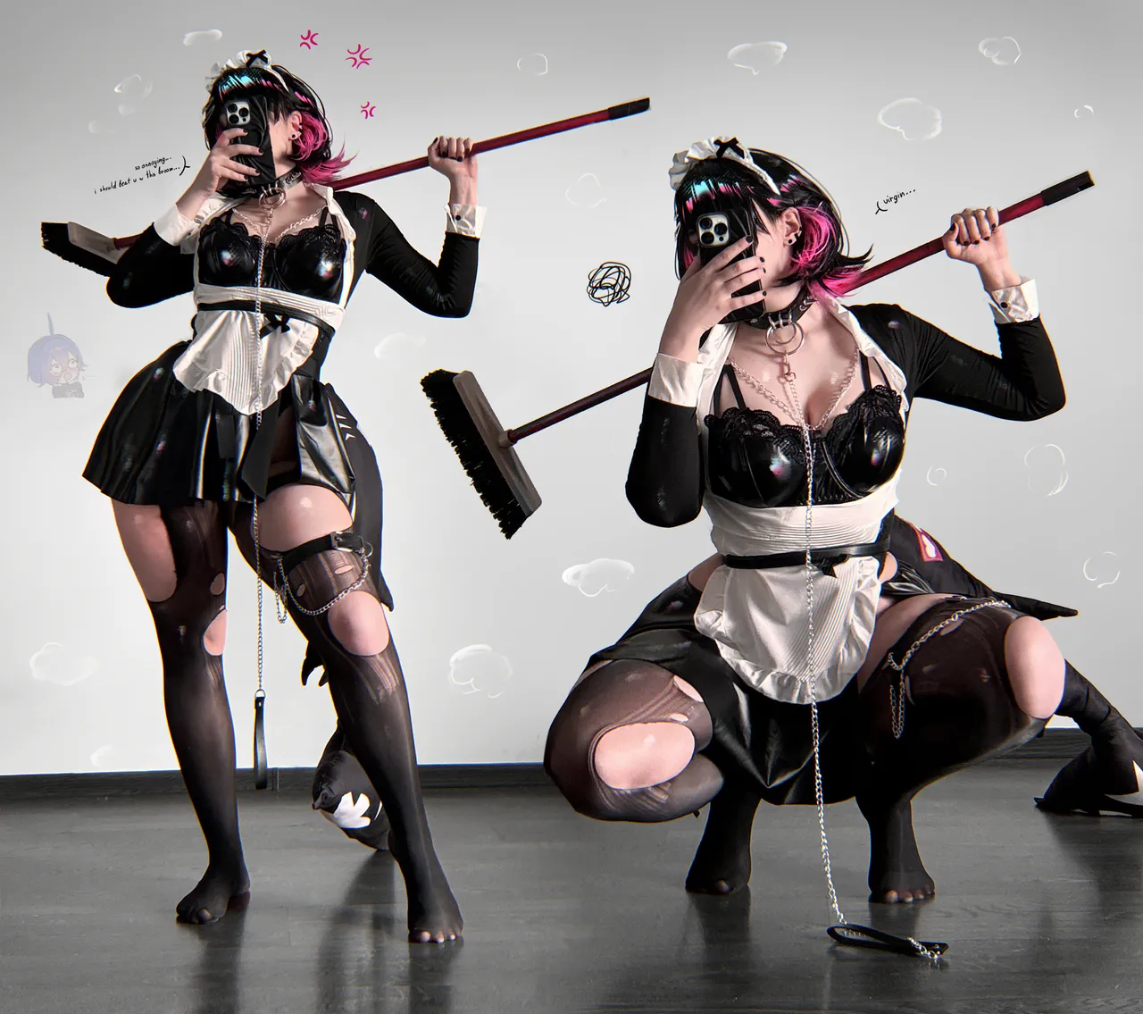 ［Qiandai以宇］Bratty maid Ellen full cosplay set + lingerie set